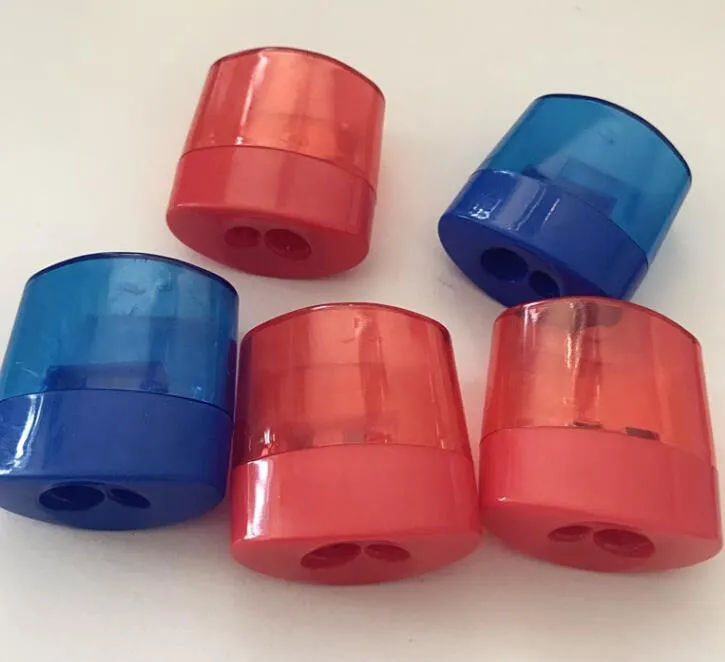 Apontador de lápis Plasitc com furo duplo