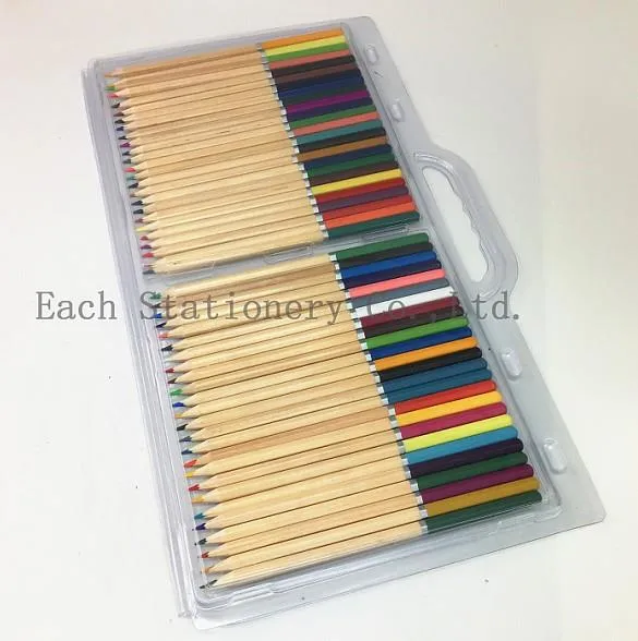 Conjunto de lápis de desenho 48 com embalagem em caixa de PVC