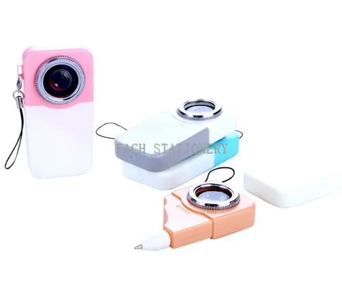 Caneta plástica em formato de câmera Kawaii